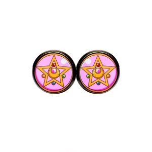 Sailor Moon Transformation Brooch Earrings